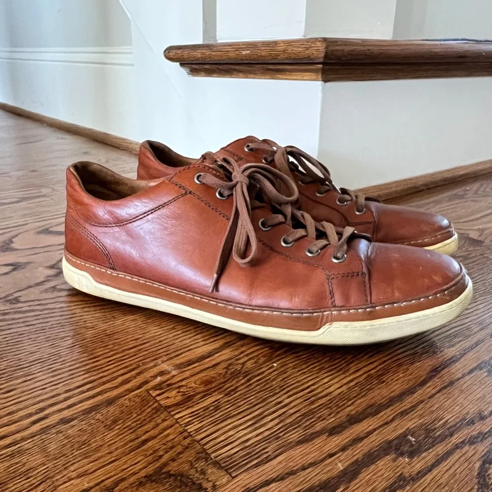 Allen Edmonds Porter Mens Leather Sneakers Brown Derby‎ Shoes Portugal MSRP $350